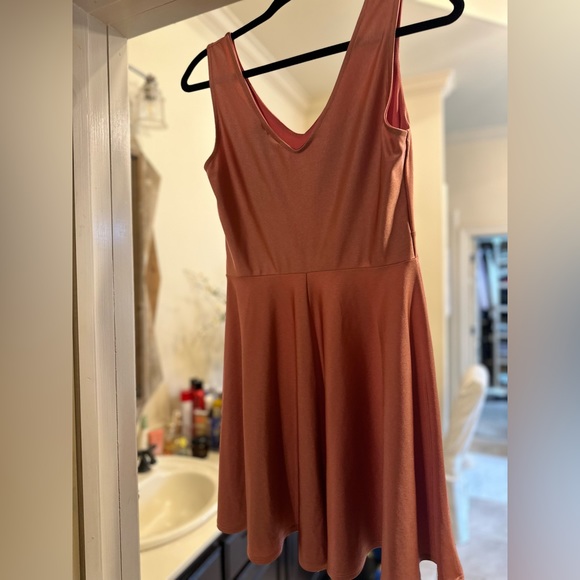 Salmon color, fit and flare dress. Size Medium. Worn only once. - Picture 2 of 9